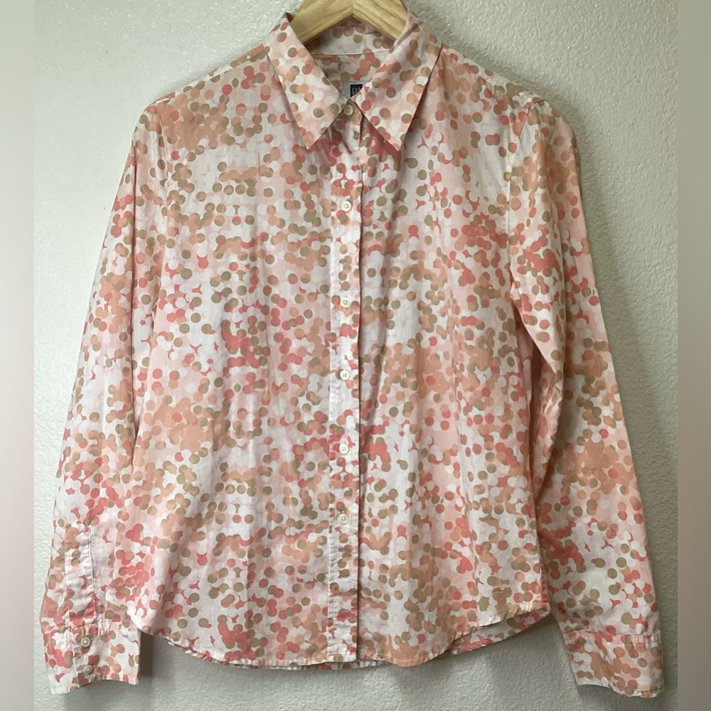 Gap shirt long sleeve button polka dot